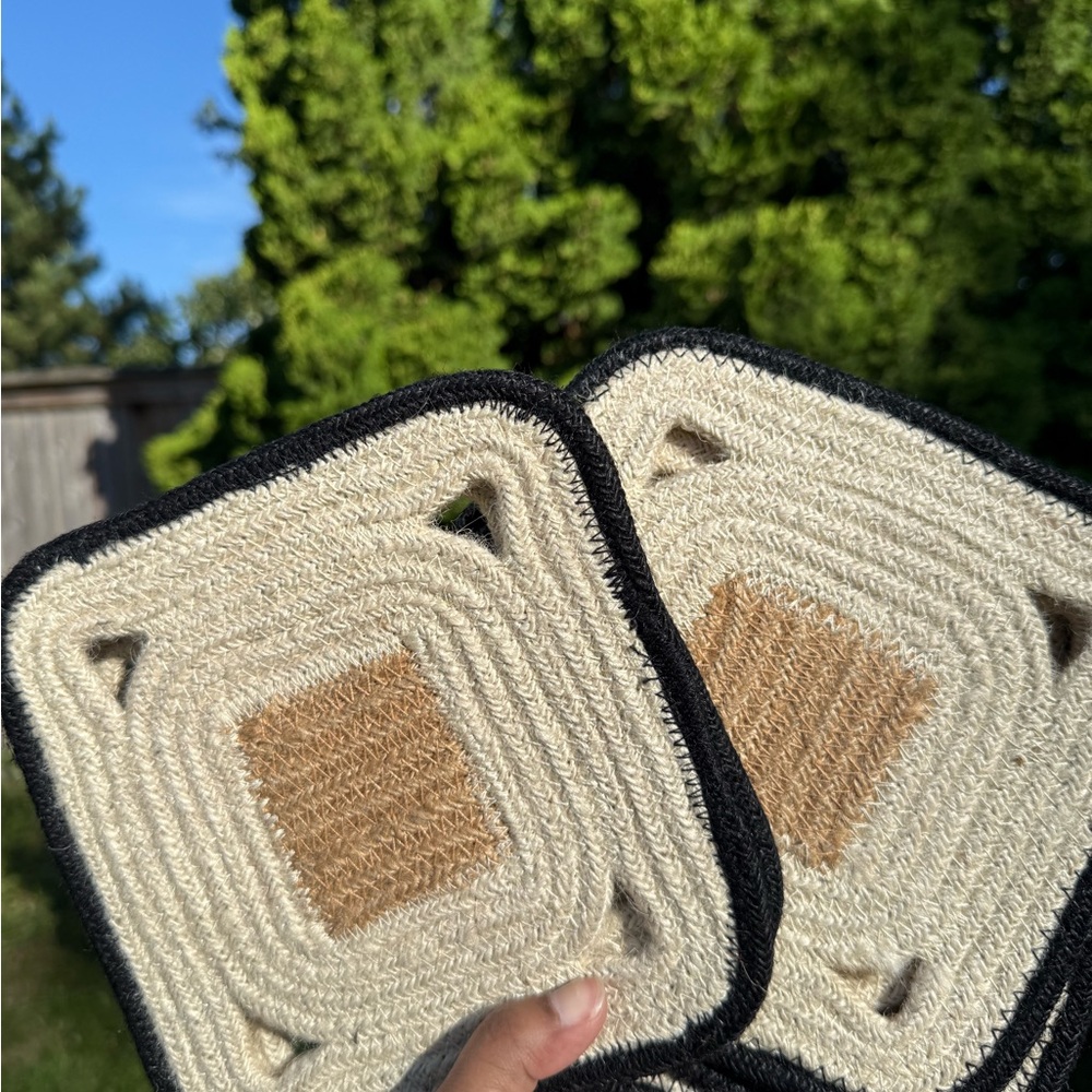 Jute Handcrafted Woven Coasters set of 2